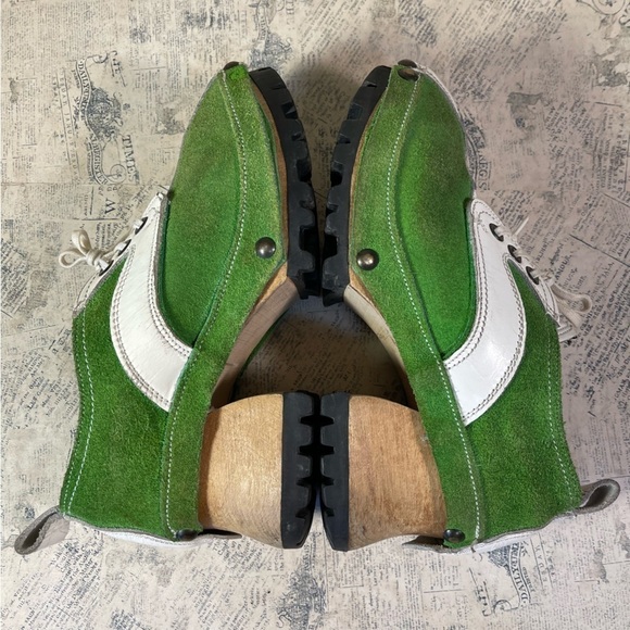 John Fluevog Vintage 90's wooden clog shoe Restitution Made in England - Picture 7 of 14